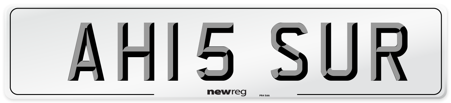 AH15 SUR Number Plate from New Reg